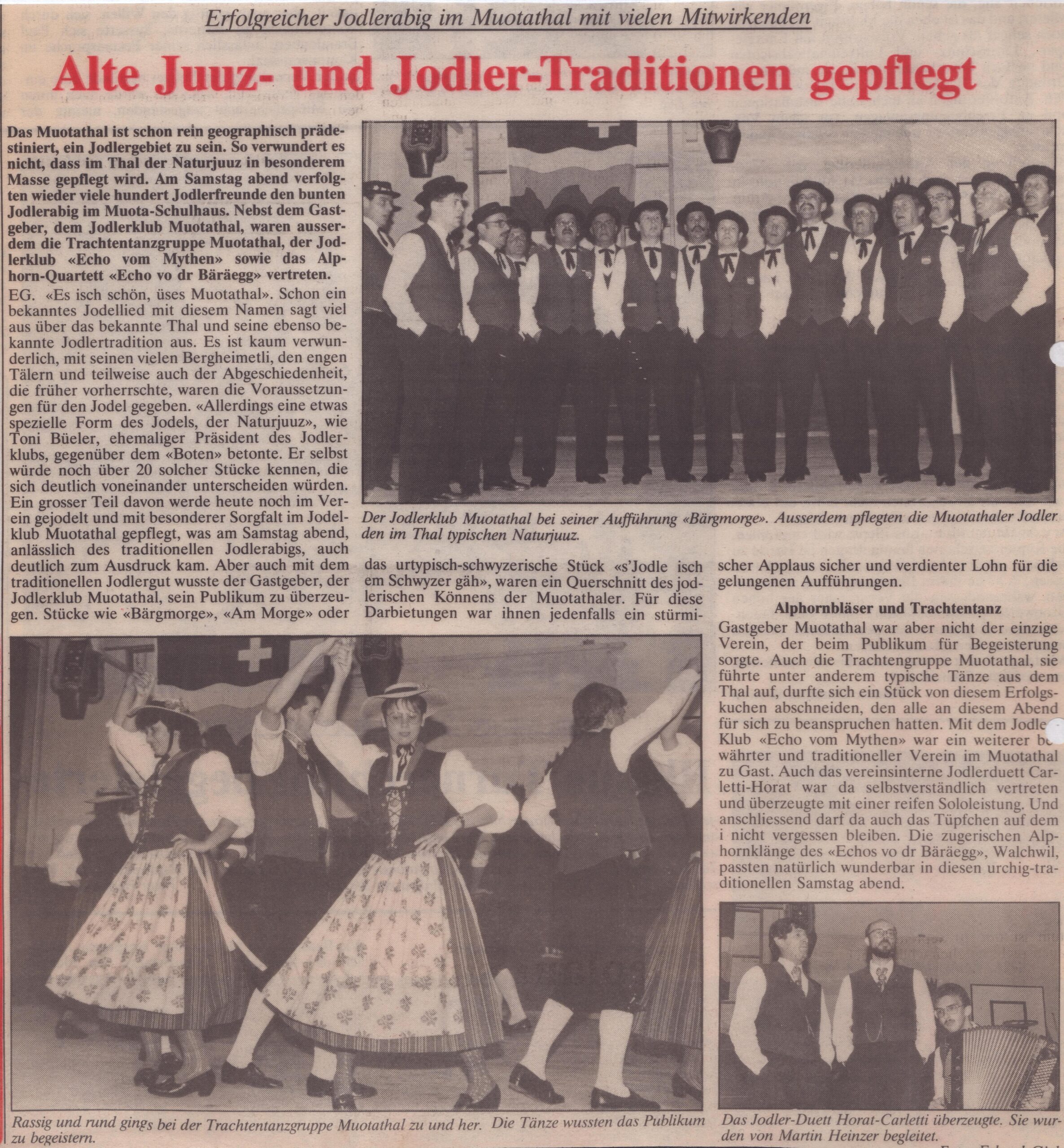 Jodlerabig Muotathal
Erhard Gick, Bote der Urschweiz, Ze17