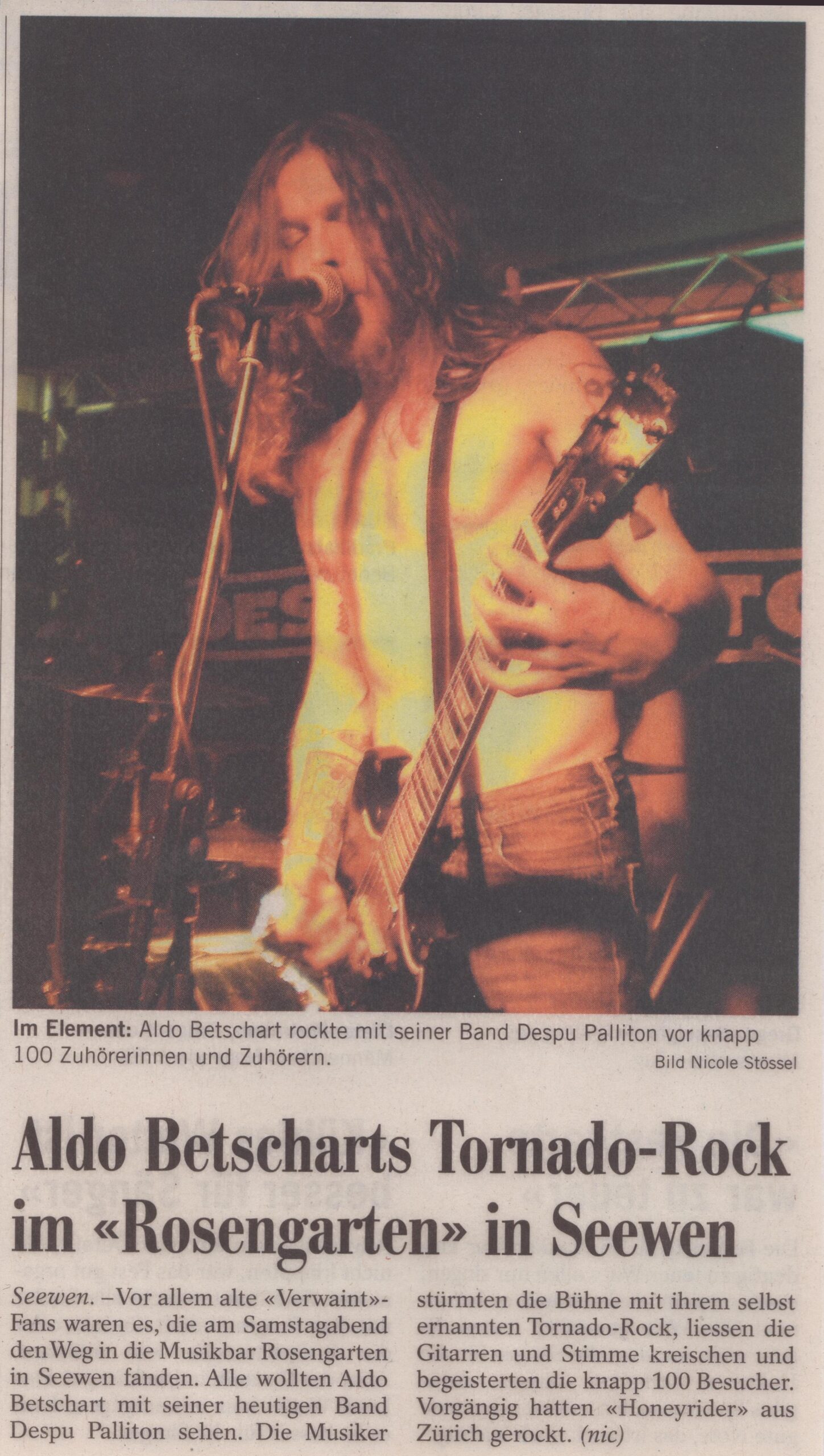 Muotathaler Musiker heute in Zürich
Nicole Stössel, Bote der Urschweiz, Ze32