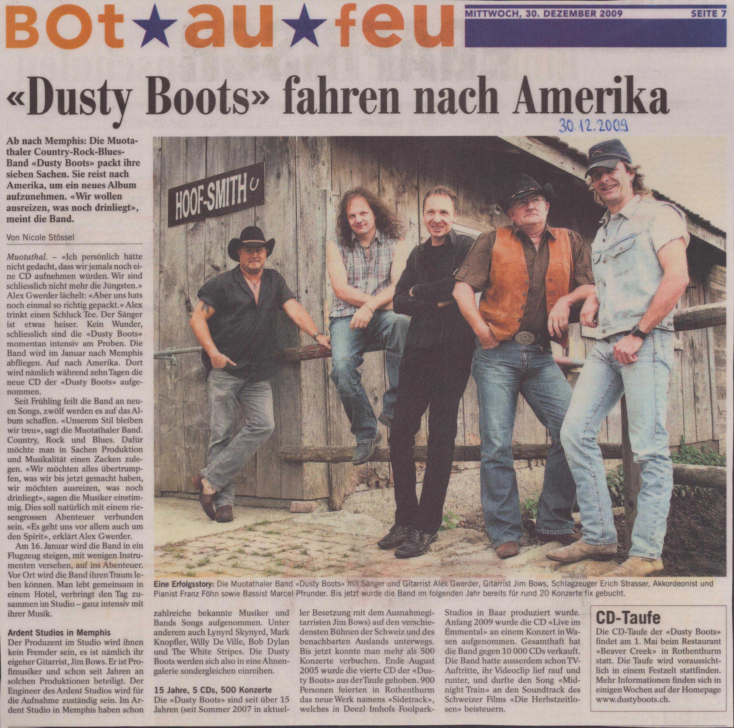 Country Musik aus dem Muotathal
Nicole Stössel, Bote der Urschweiz, 2009, Ze35