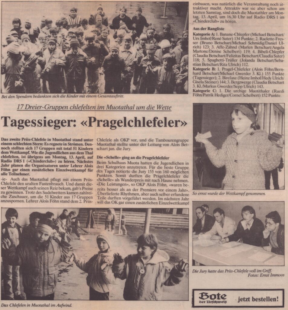 2. Priis-Chlefele Muotathal
Ernst Immoos, Bote der Urschweiz, Ze9