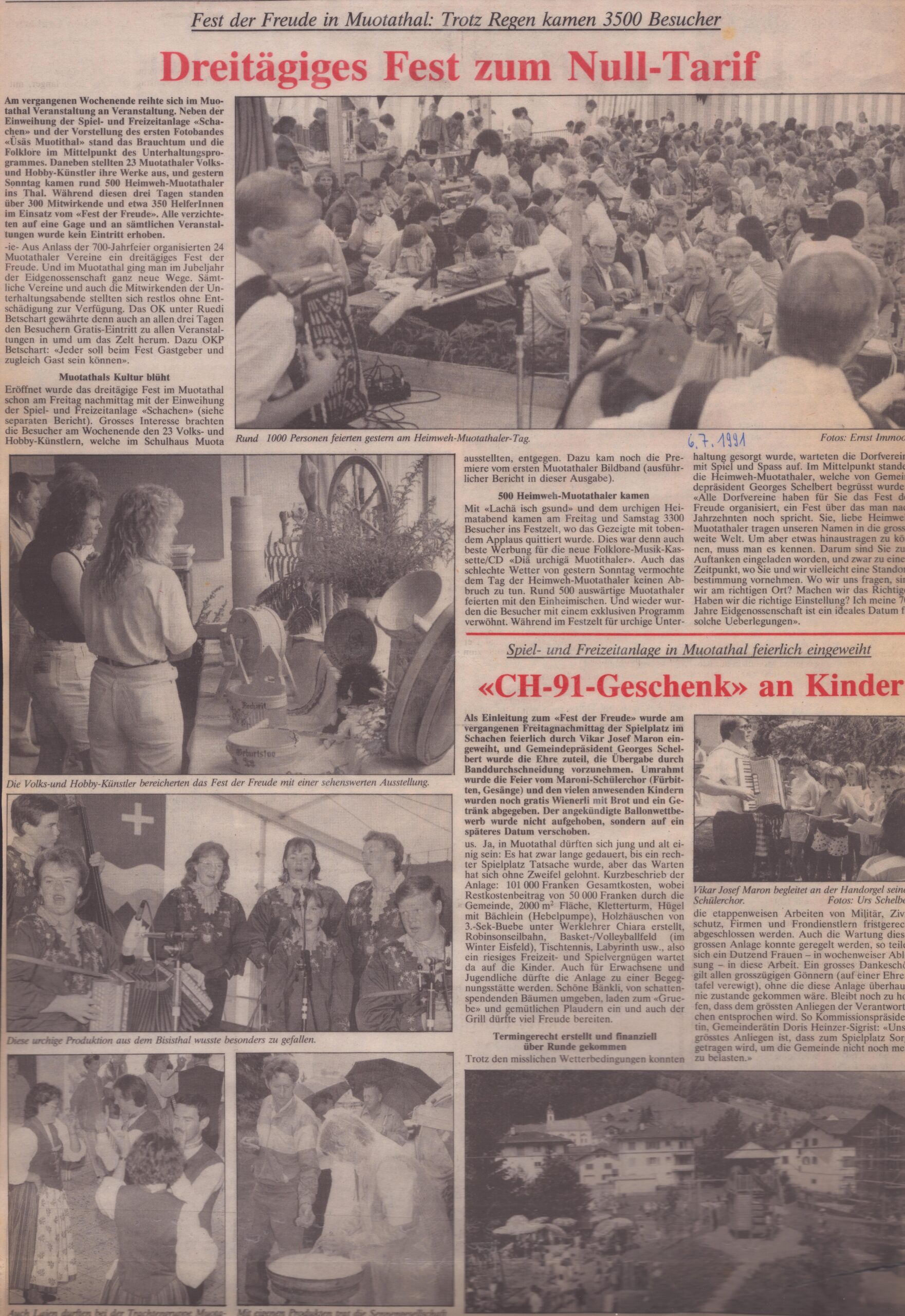 1991 Fest in Muotathal
Ernst Immoos, Bote der Urschweiz, 1991, Ze108