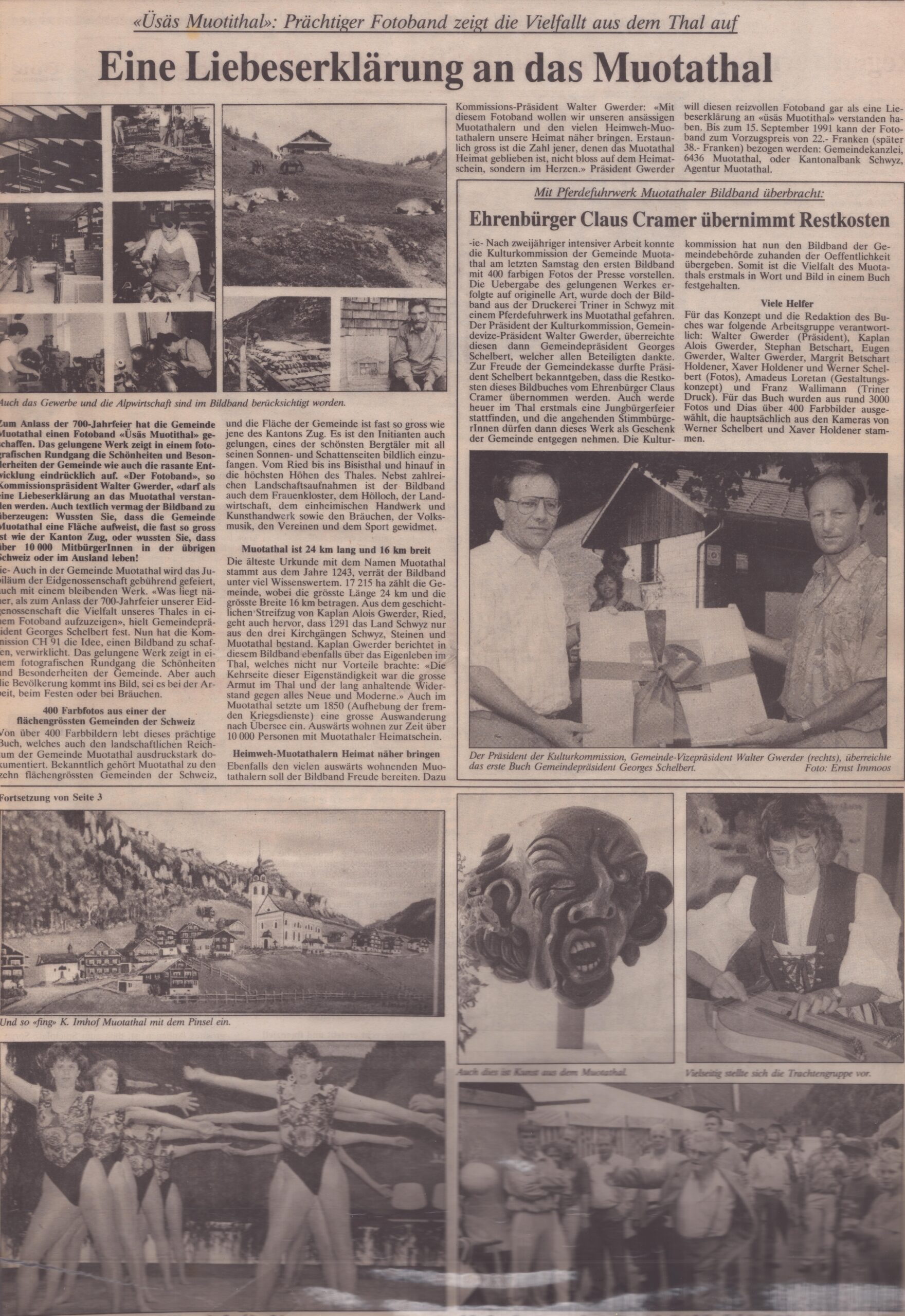 Buch Kaplan Gwerder
Ernst Immoos, Bote der Urschweiz, 1991, Ze109