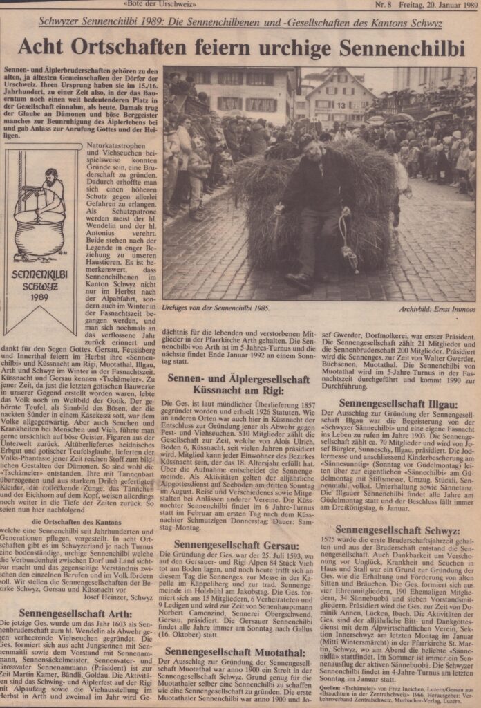 Brauchtum
Josef Heinzer, Bote der Urschweiz, 1989, Ze110