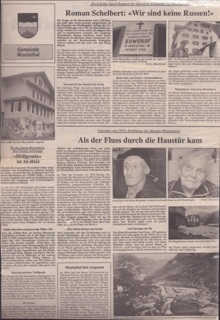 Wassernot 1910 / Suworow
rst, Bote der Urschweiz, 1993, Ze111