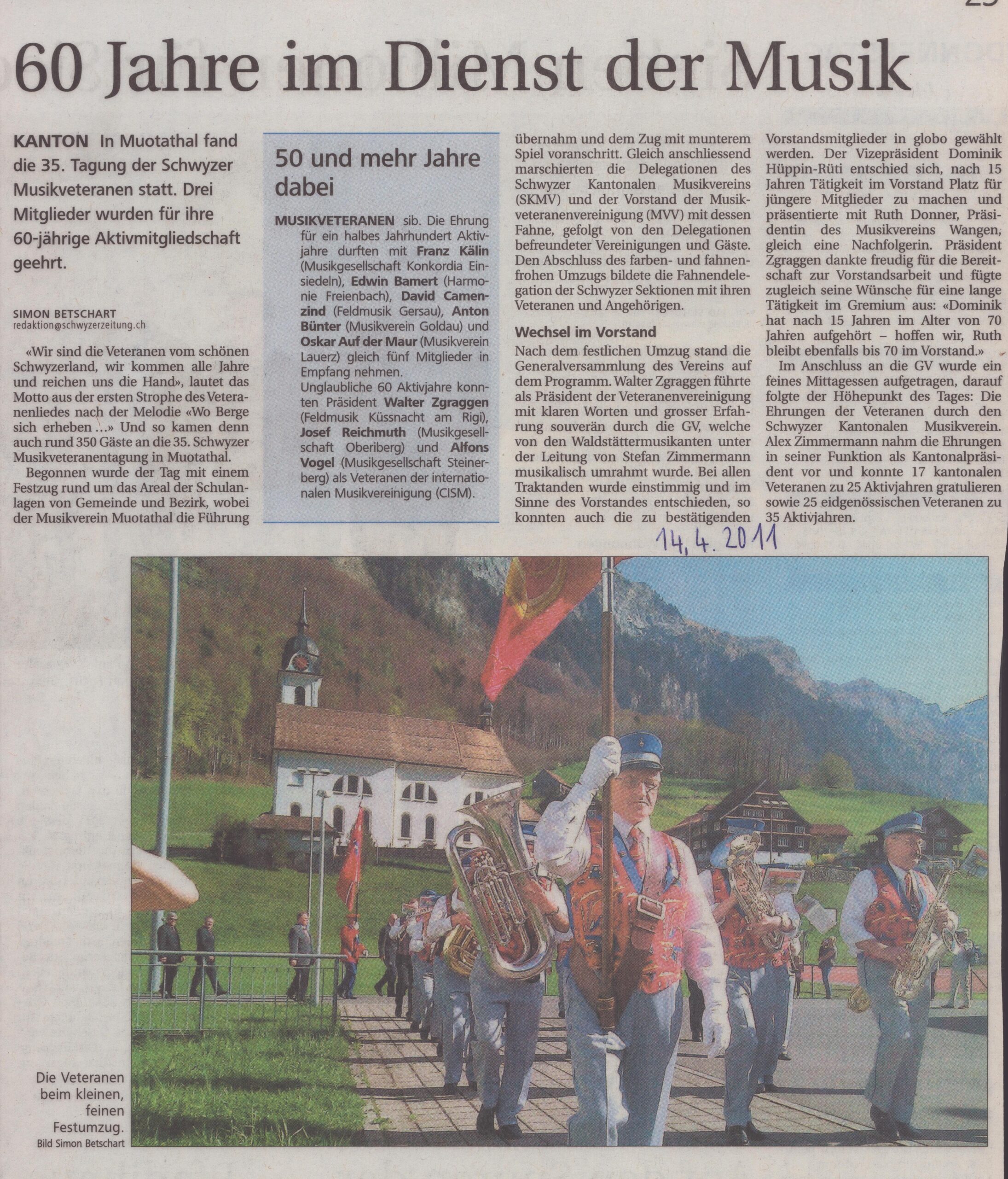 Veteranentag
Simon Betschart, Schwyzer Zeitung, 2011, Ze112