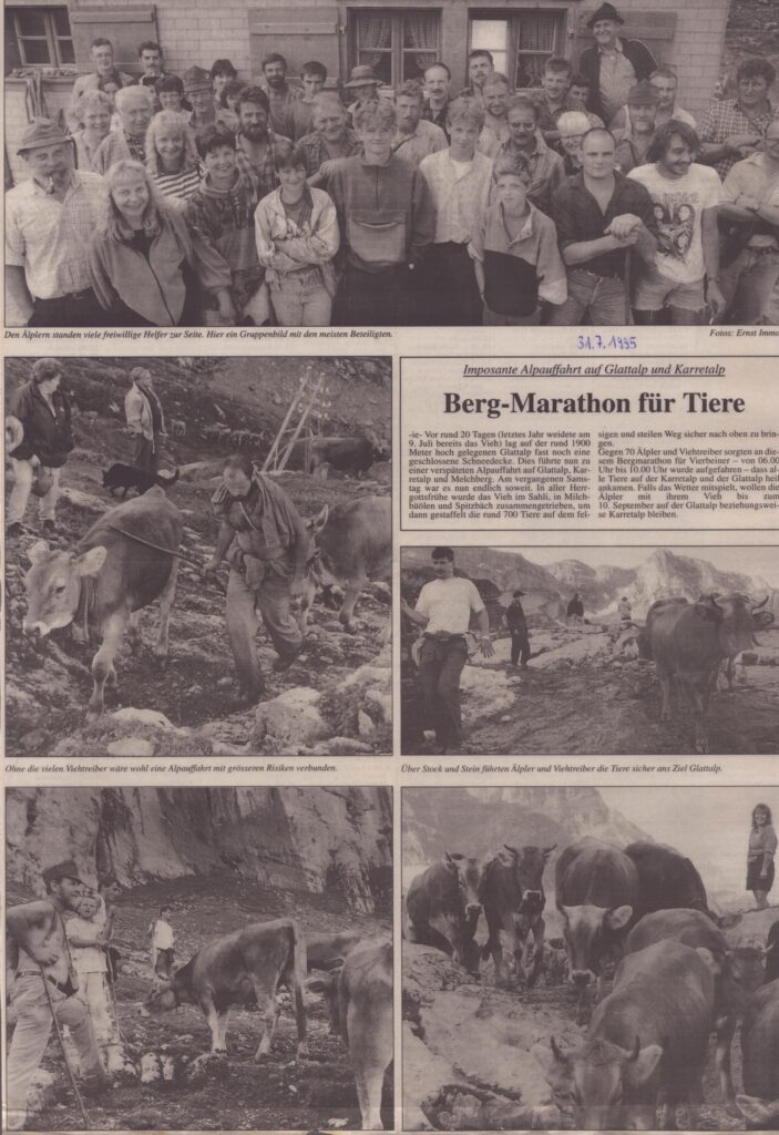 Alpauffahrt Glattalp Charetalp
Ernst Immoos, Bote der Urschweiz, 1995, Ze115