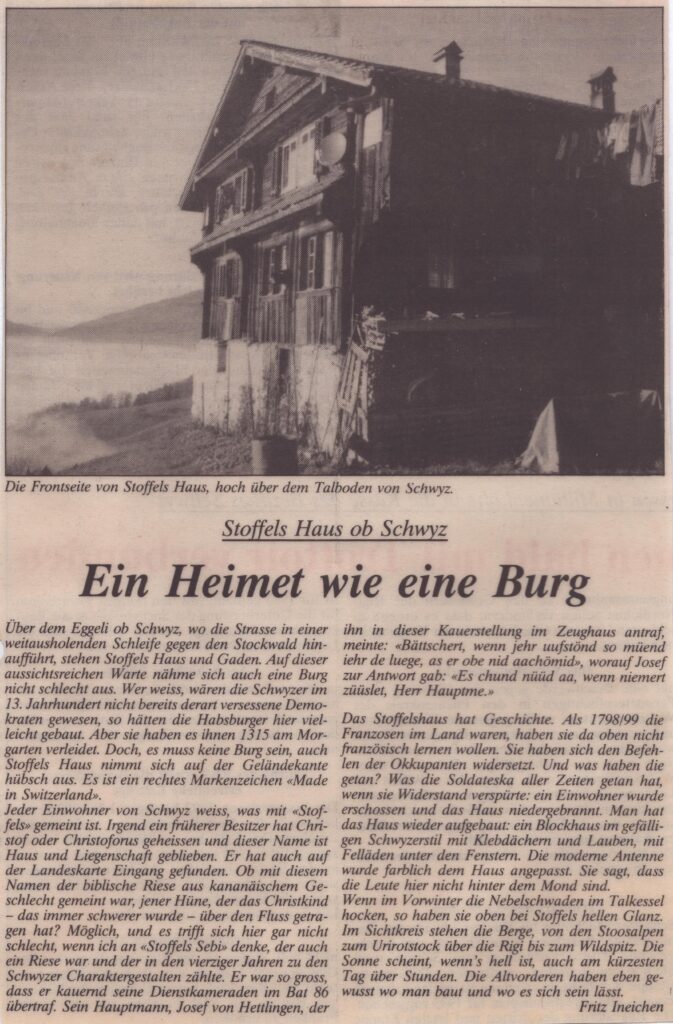 Stoffels Haus ob Schwyz
Fritz Ineichen, Ze55