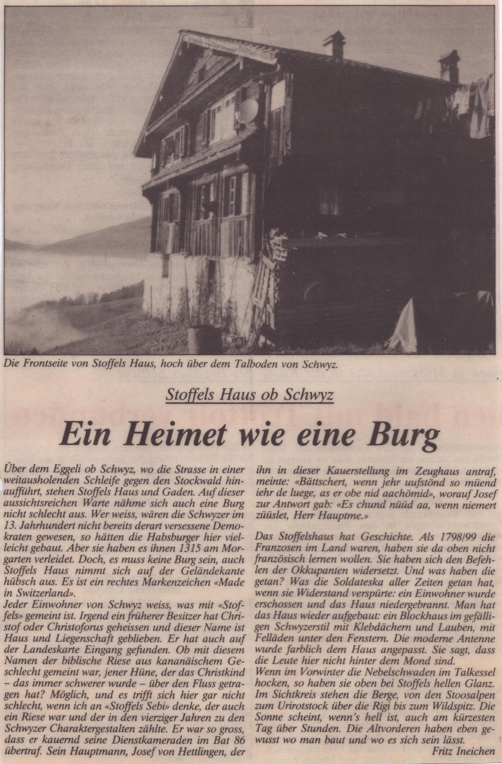 Stoffels Haus ob Schwyz
Fritz Ineichen, Ze55