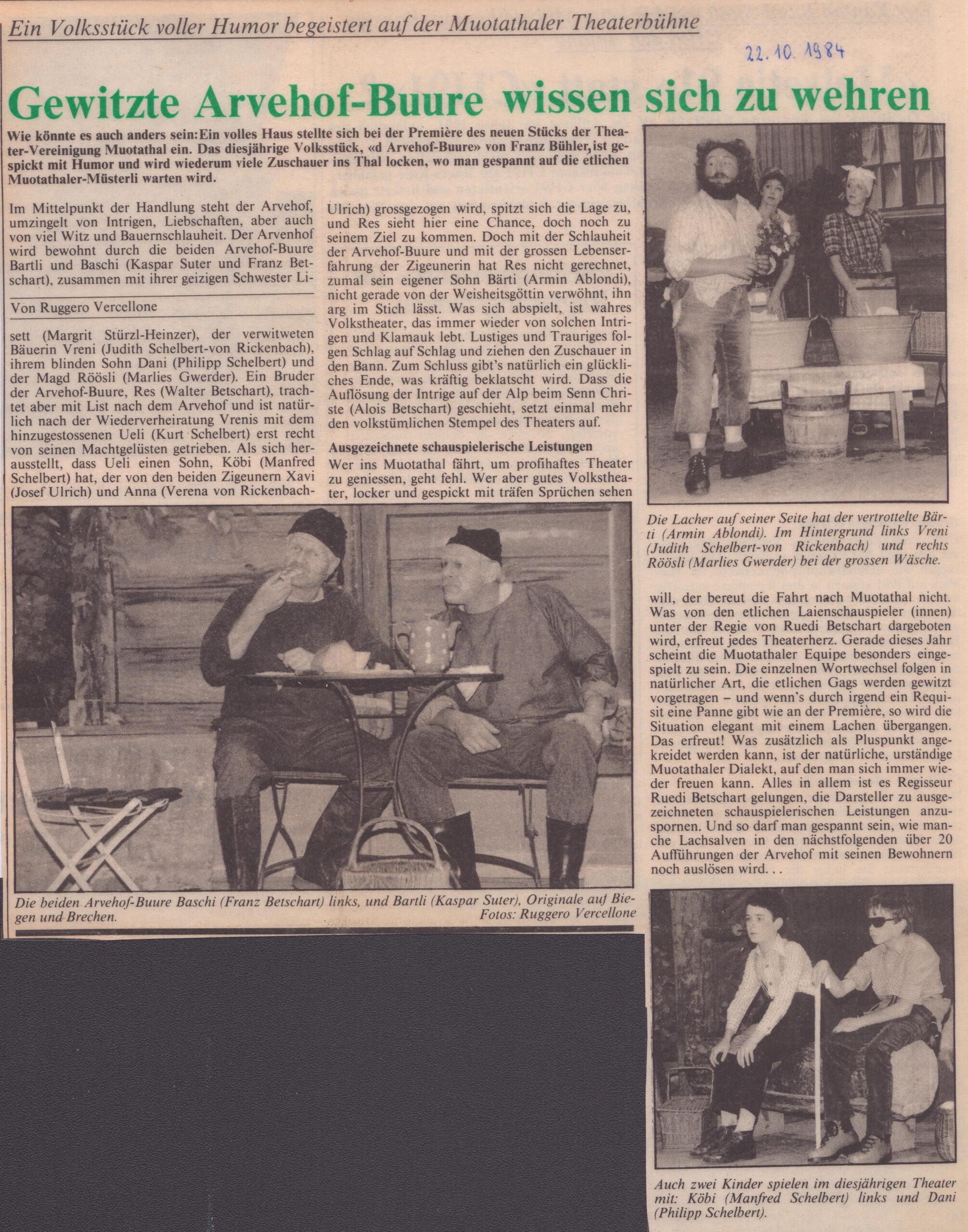 Humor auf Theaterbühne
Ruggero Vercellone, Bote der Urschweiz, 1984, Ze59