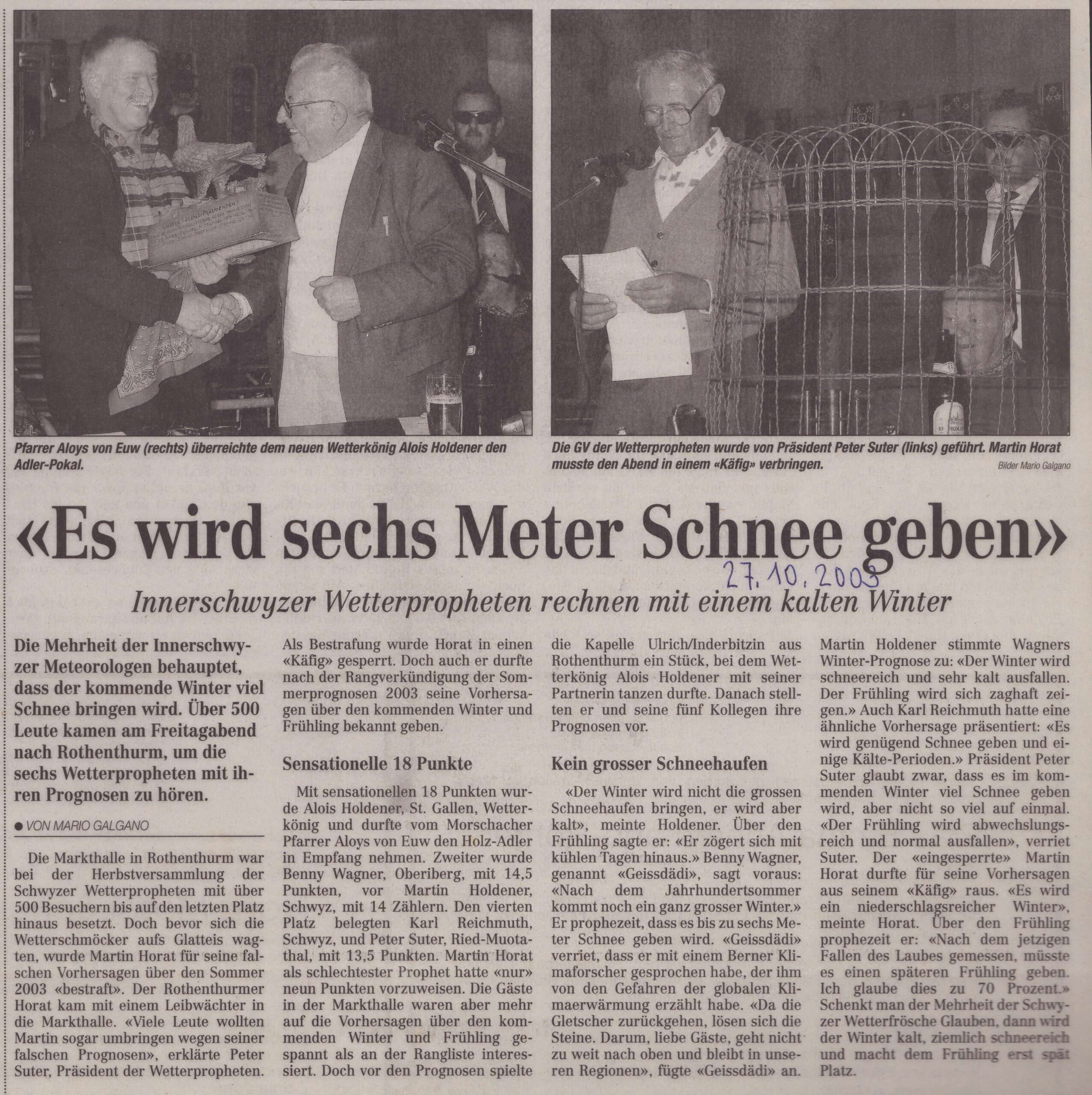 Aloys von Euw etc.
Mario Galgano, Bote der Urschweiz, 2003, Ze65