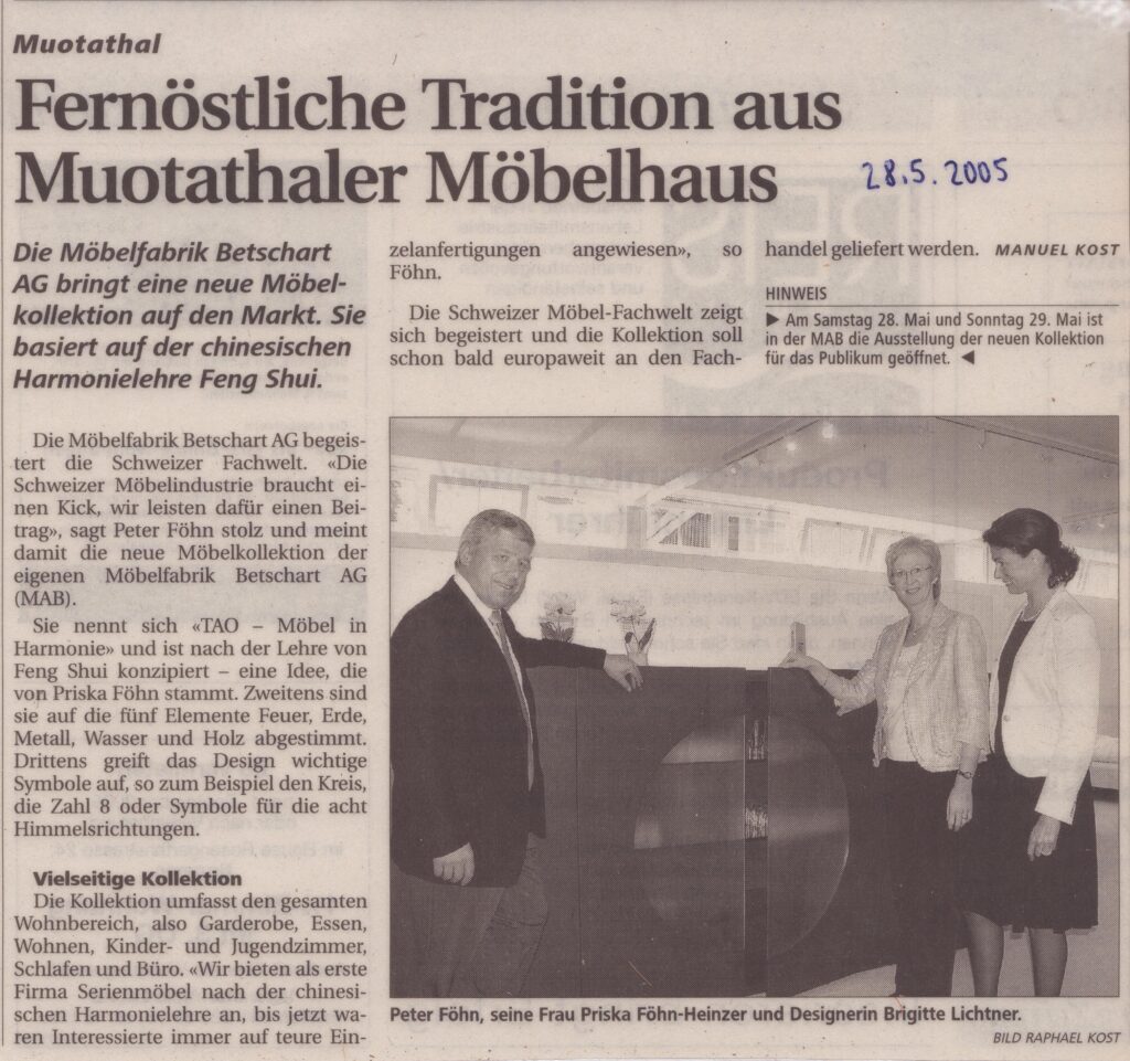 Feng Shui Möbel
Raphael Kost, Bote der Urschweiz, 2005, Ze68