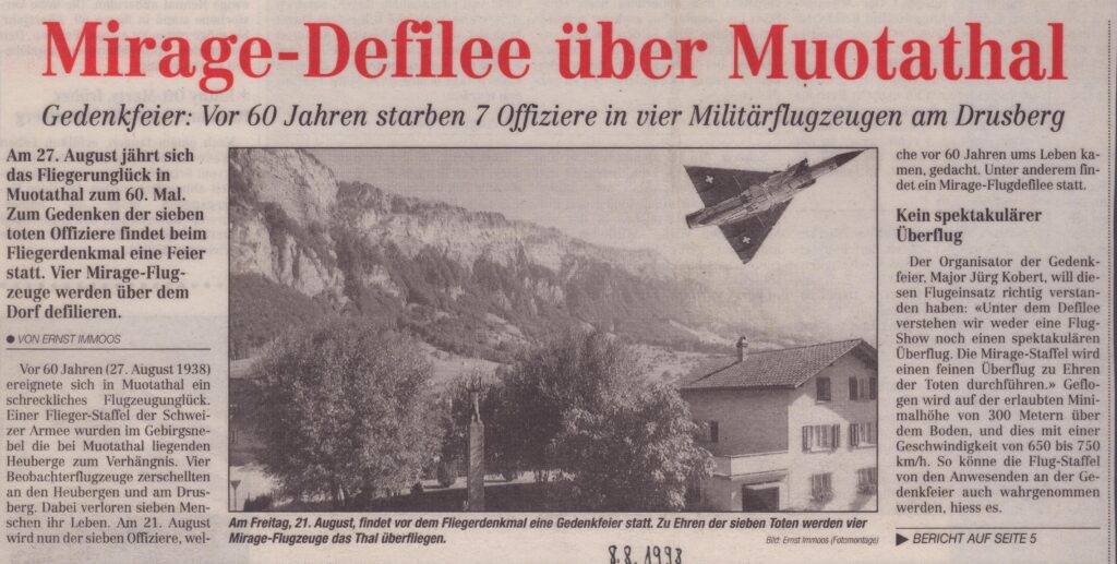 Erinnerung an Heubrig Unglück
Ernst Immoos, Bote der Urschweiz, 1998, Ze74