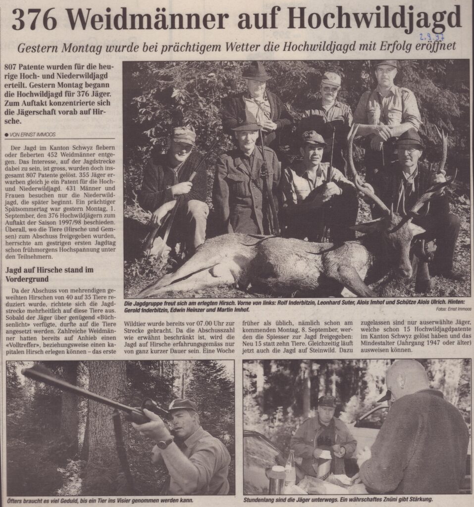 Beginn Jagd
Ernst Immoos, Bote der Urschweiz, 1997, Ze76