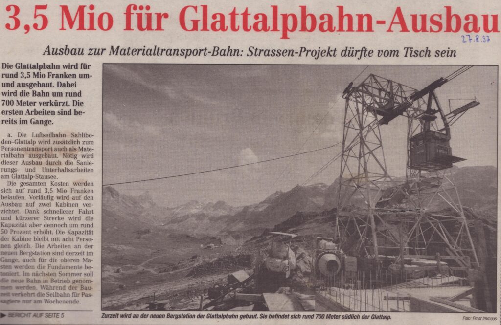 Bahn wird angepasst
Ernst Immoos, Bote der Urschweiz, 1997, Ze81