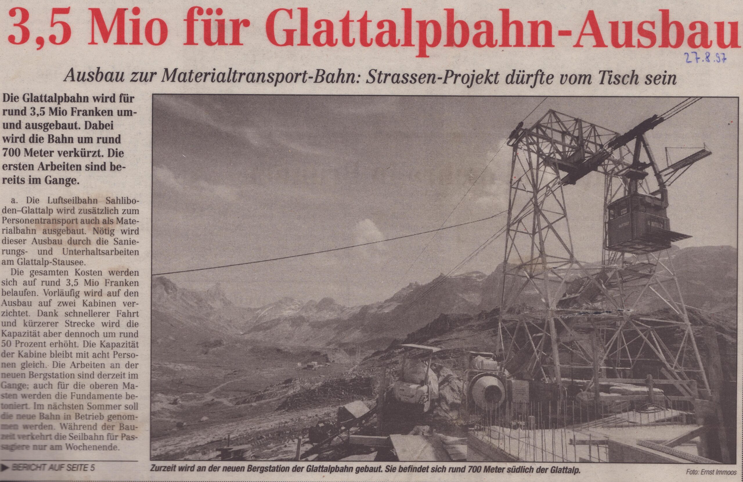 Bahn wird angepasst
Ernst Immoos, Bote der Urschweiz, 1997, Ze81