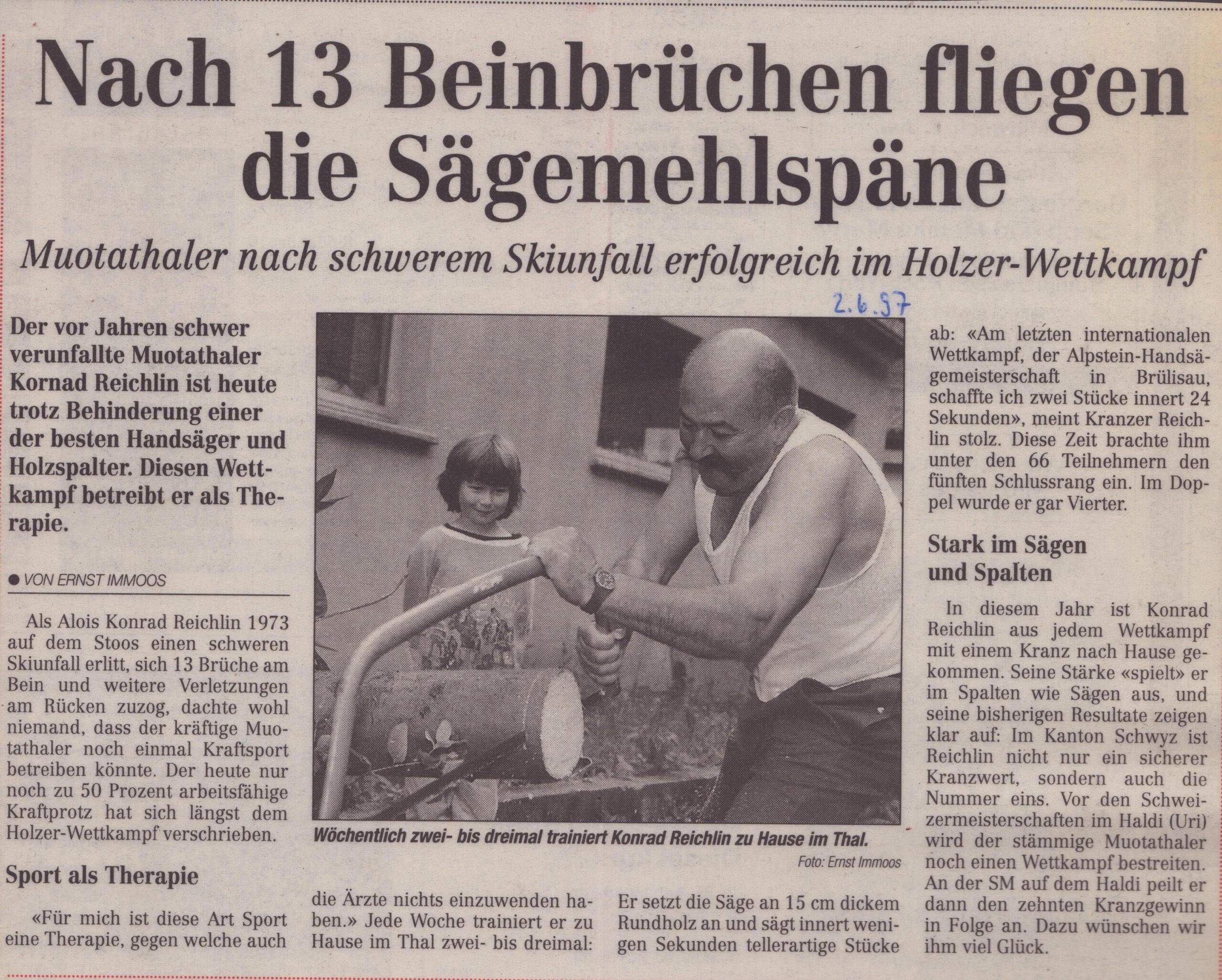 Konrad Reichlin
Ernst Immoos, Bote der Urschweiz,, 1997, Ze85