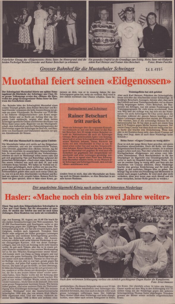 Heinz Suter
Bruno Facchin, Bote der Urschweiz, 1995, Ze91