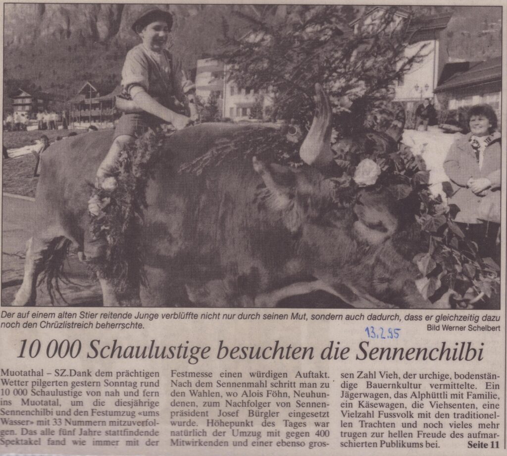 Muotathal
Werner Schelbert, Schwyzer Zeitung, 1995,, Ze92