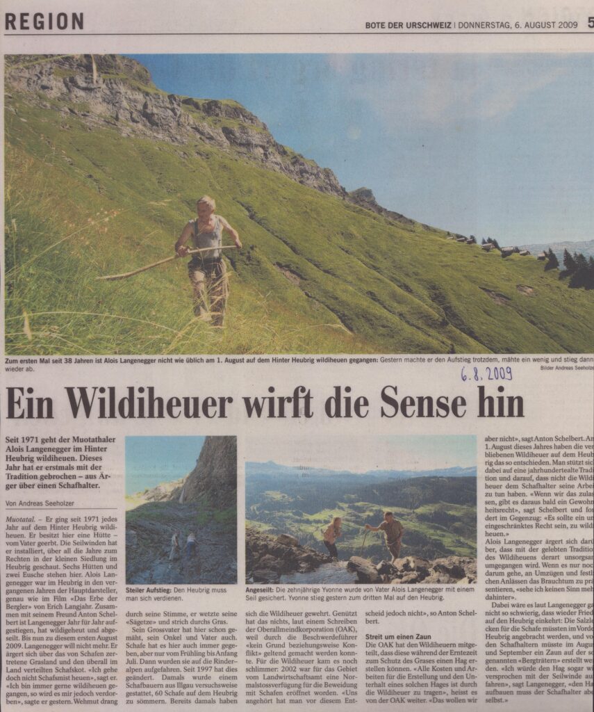 Alois Langenegger 2009
Andreas Seeholzer, Bote der Urschweiz, 2009, Ze97