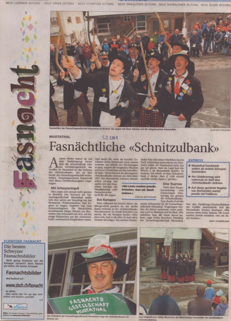 Fasnacht Muotathal
Bert Schnüriger, Schwyzer Zeitung, 2008, Ze98