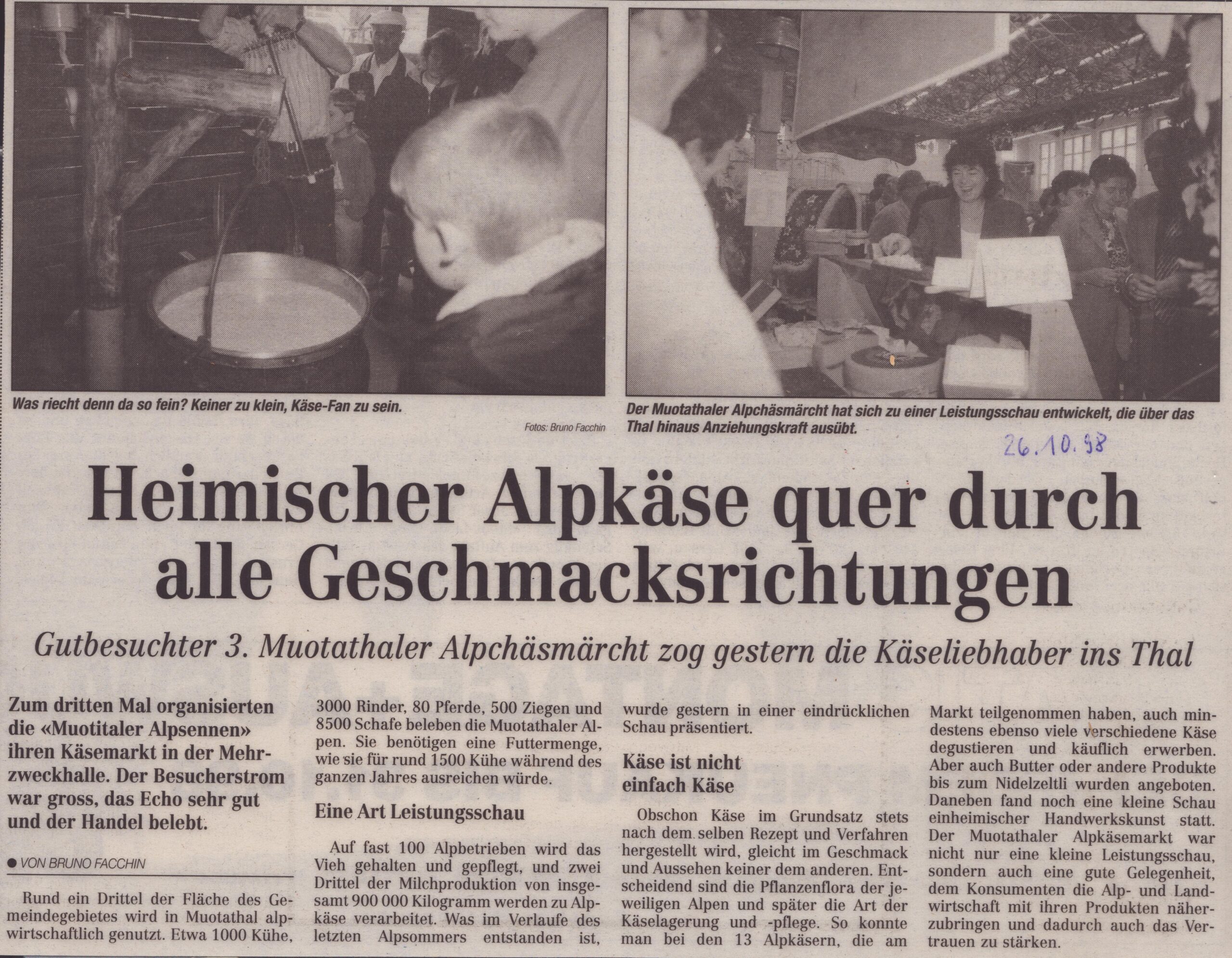 3. Alpchäsmärcht Muotathal
Bruno Facchin, Bote der Urschweiz, 1998, Ze99