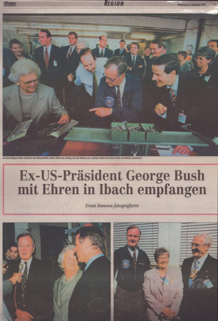 Besuch Präsident Bush Victorinox
Ernst Immoos, Bote der Urschweiz, 1997, ZeVic1