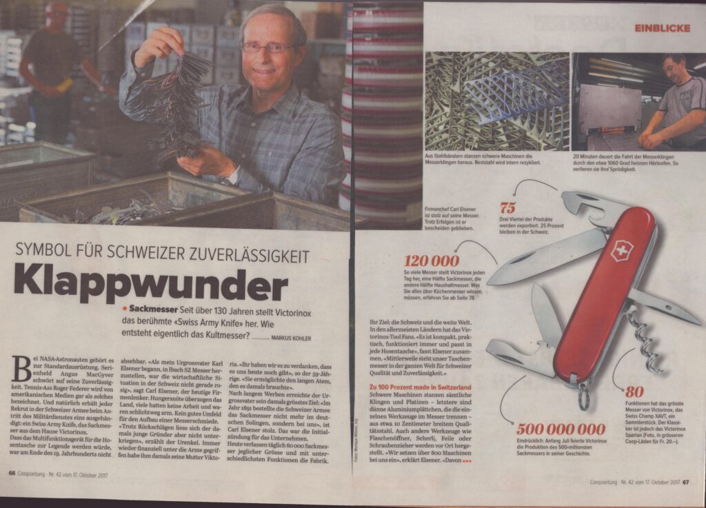 Zuverlässigkeit
Markus Kohler, Coop Zeitung, 2017, ZeVic19