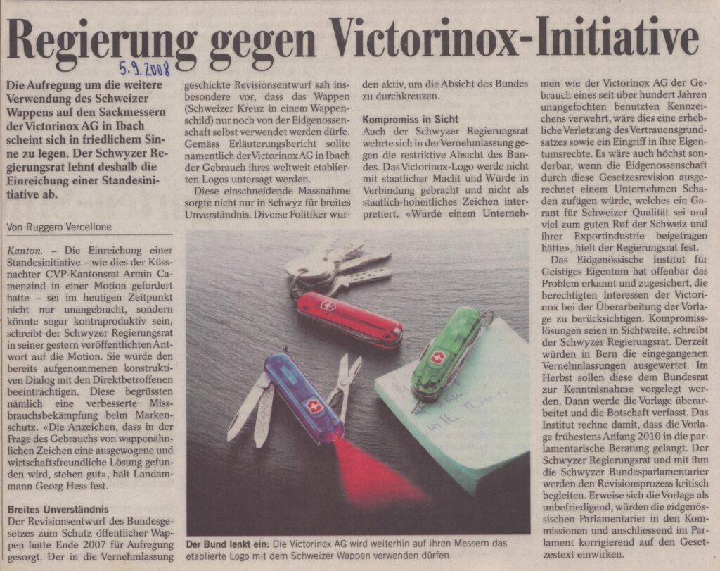 Wappen
Ruggero Vercellone, Bote der Urschweiz, 2008, ZeVic20