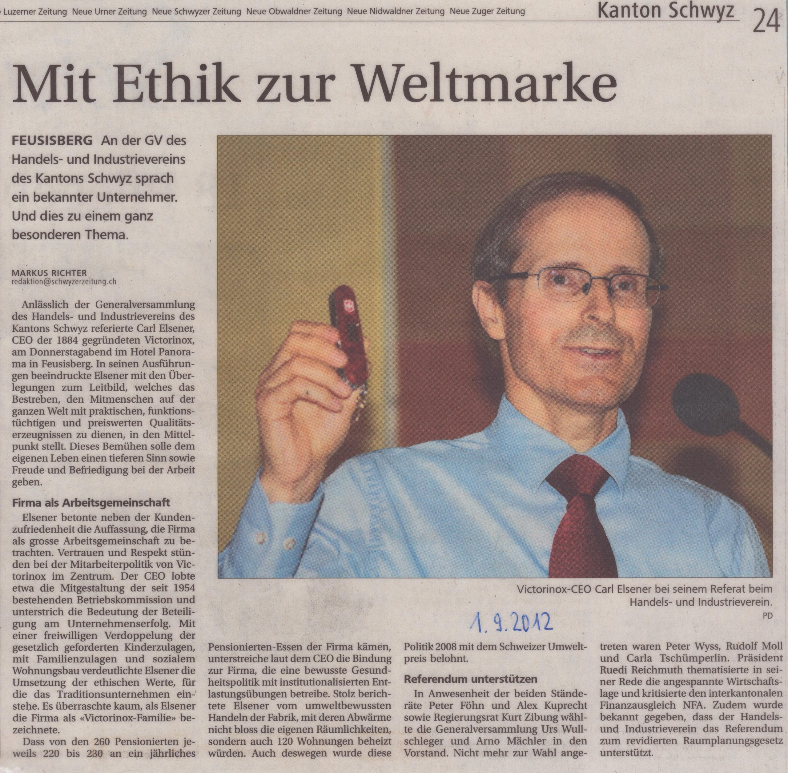 GV Handels- und Industrieverein
Markus Richter, Schwyzer Zeitung, 2012, ZeVic27