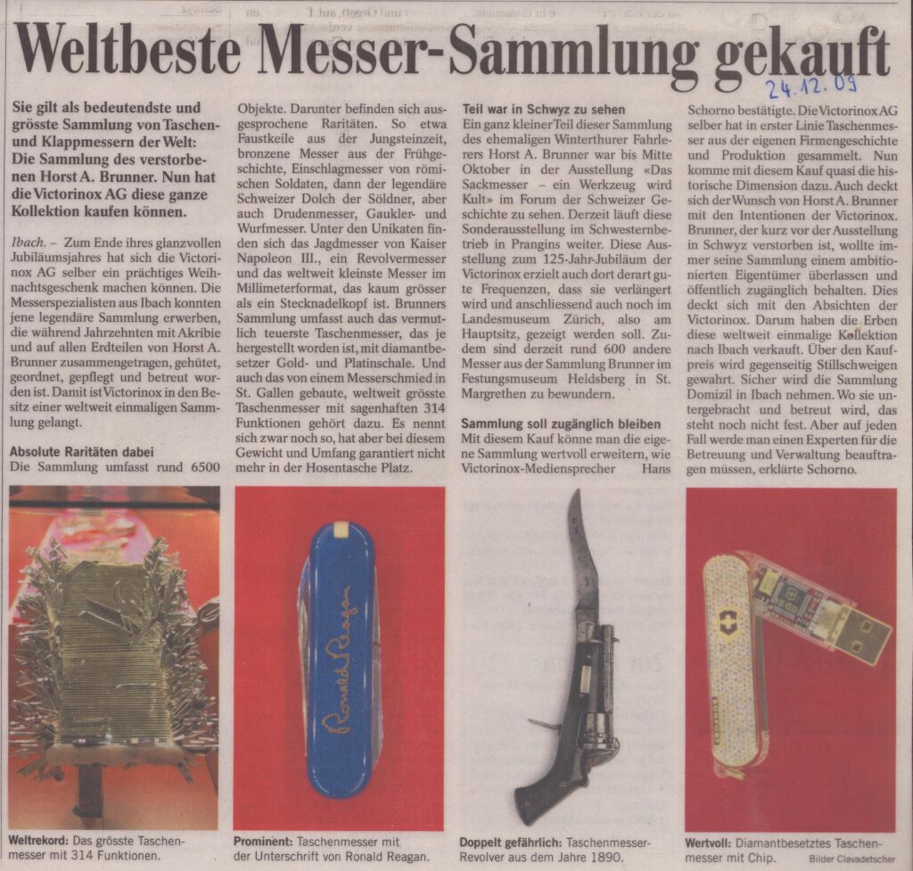 Sammlung Horst A. Brunner
Josias Clavadetscher, Bote der Urschweiz, 2009, ZeVic46