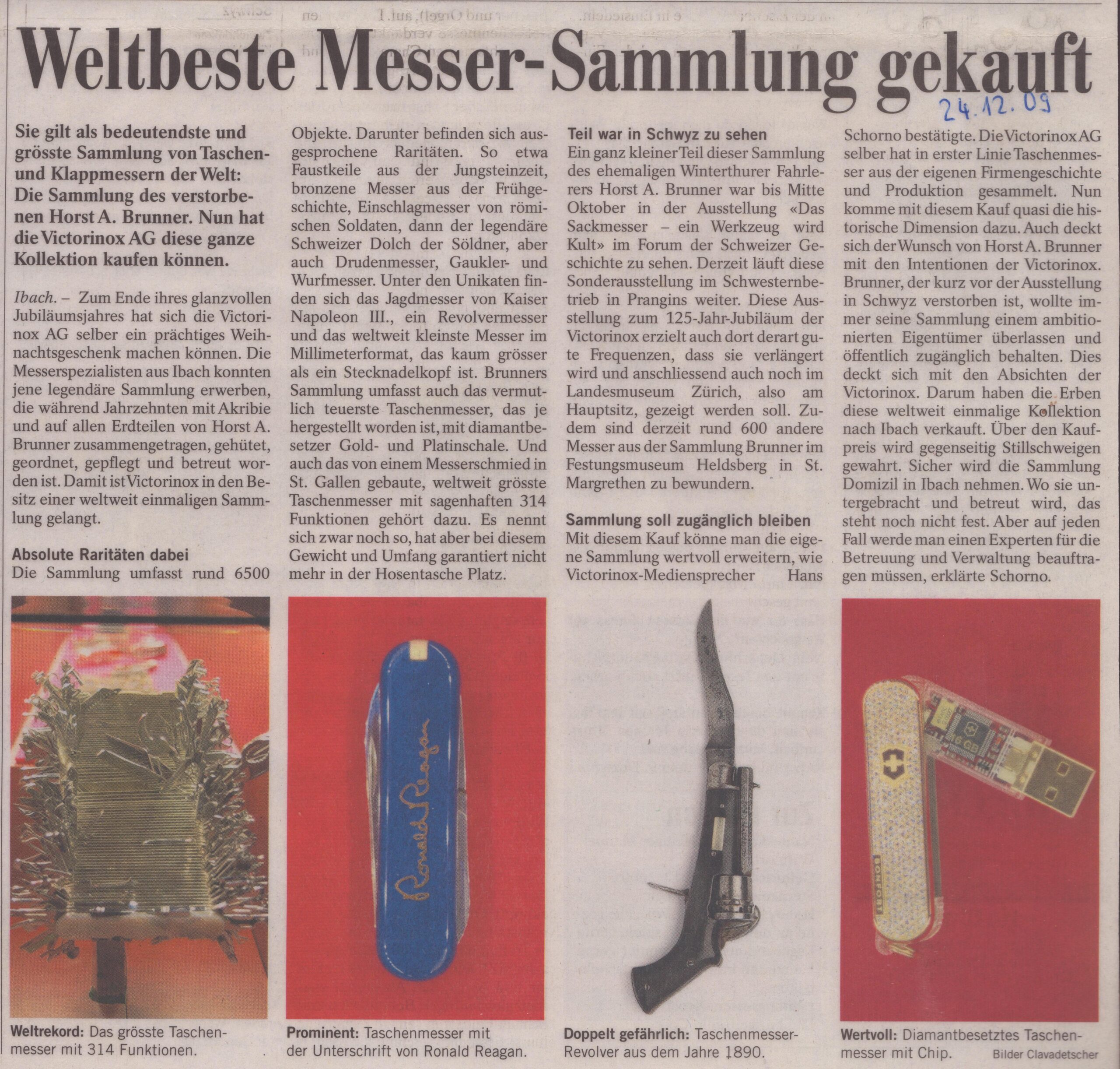 Sammlung Horst A. Brunner
Josias Clavadetscher, Bote der Urschweiz, 2009, ZeVic46