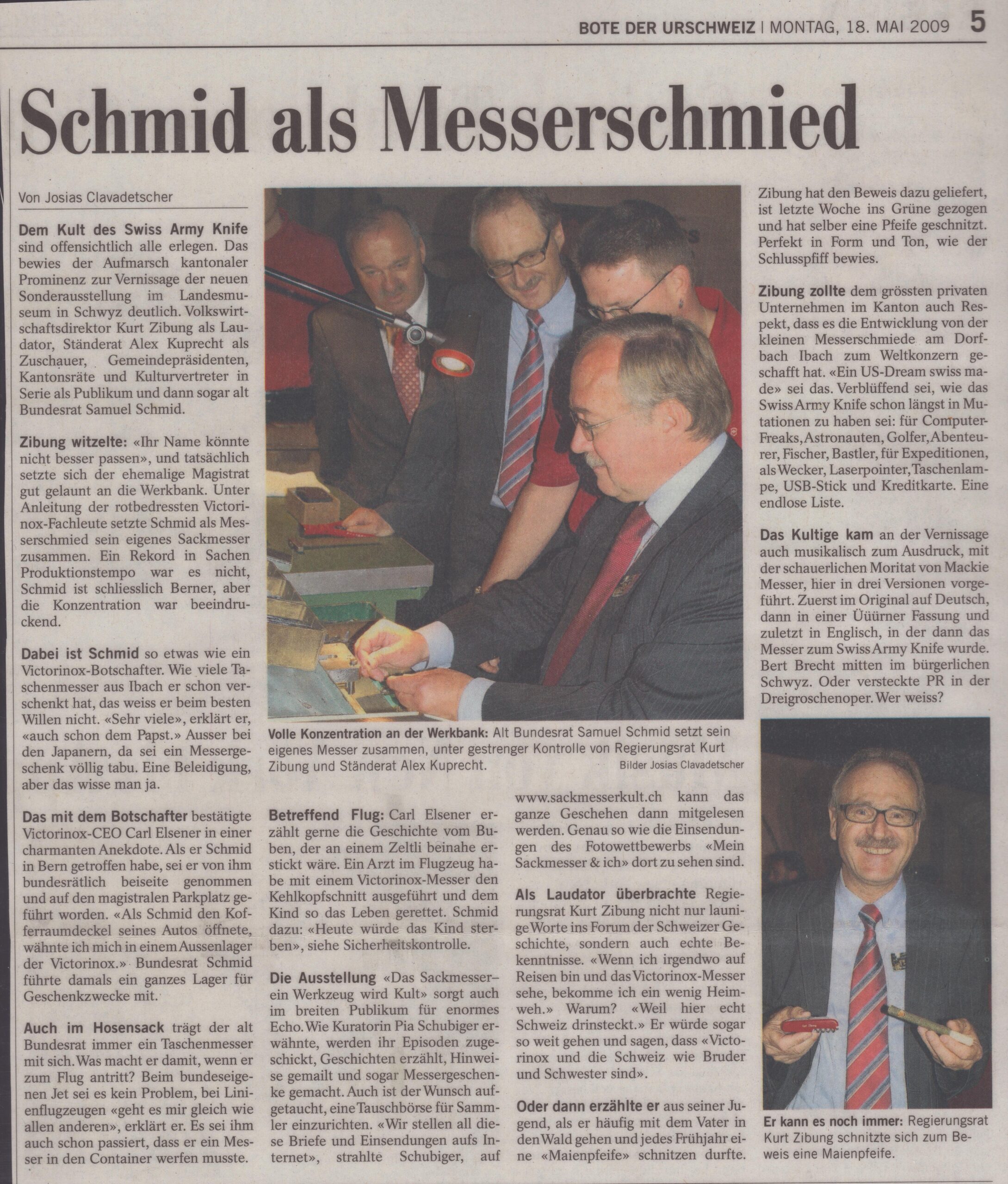 Alt Bundesrat Samuel Schmid
Josias Clavadetscher, Bote der Urschweiz, 2009, ZeVic47