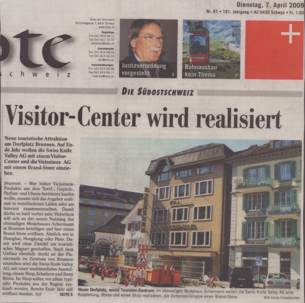 Museum und Laden
Josias Clavadetscher, Bote der Urschweiz, 2009, ZeVic9