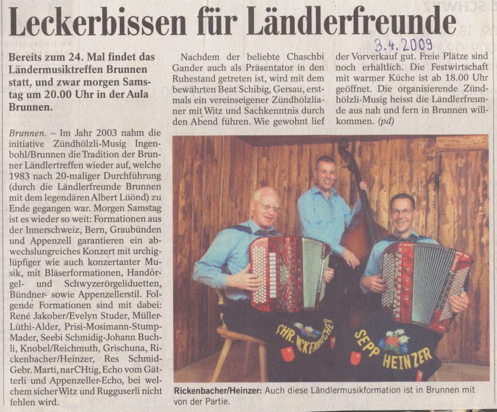 Musiktreffen Brunnen
Brunnen, Bote der Urschweiz, 2009, Ze129