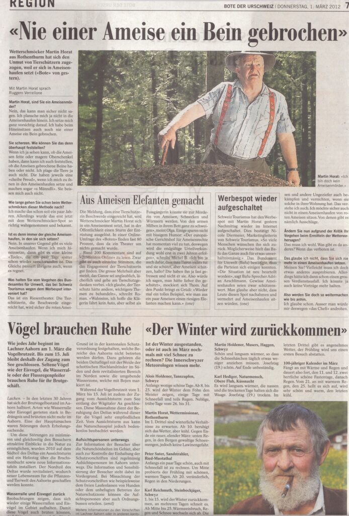 Horat in der Kritik
Ruggero Vercellone, Bote der Urschweiz, 2012, Ze131