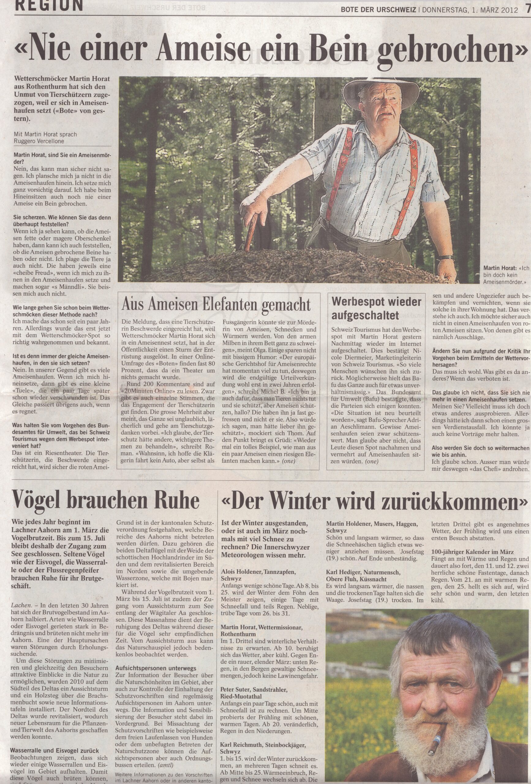 Horat in der Kritik
Ruggero Vercellone, Bote der Urschweiz, 2012, Ze131