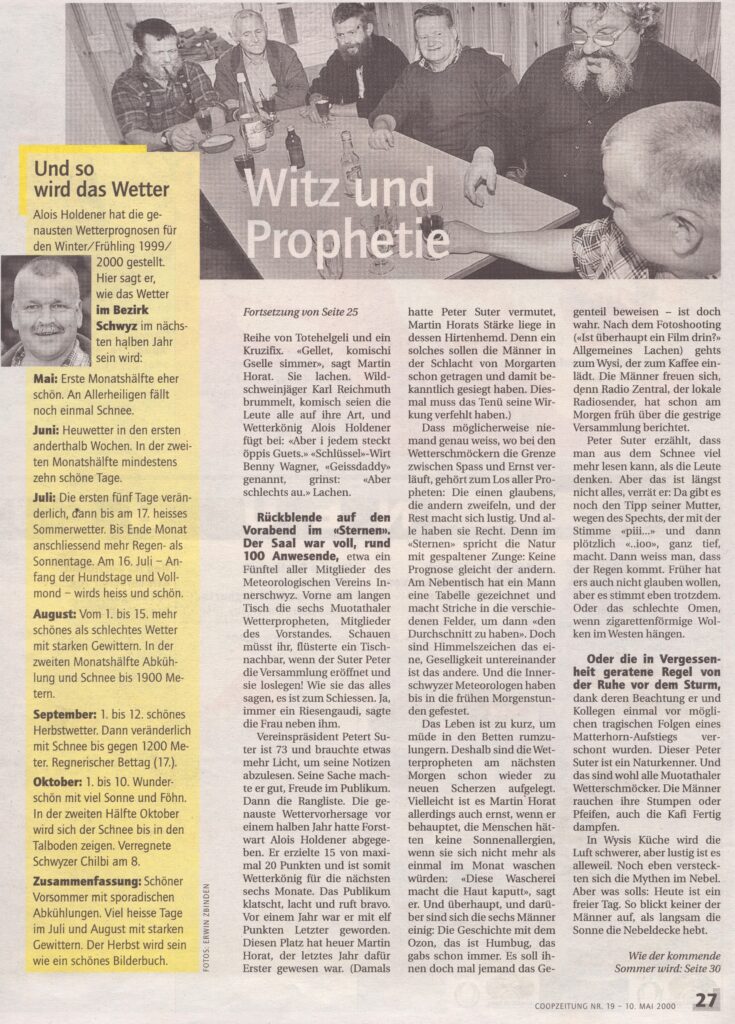 Reportage
Gabrielle Keller, Coop Zeitung, 2000, Ze132