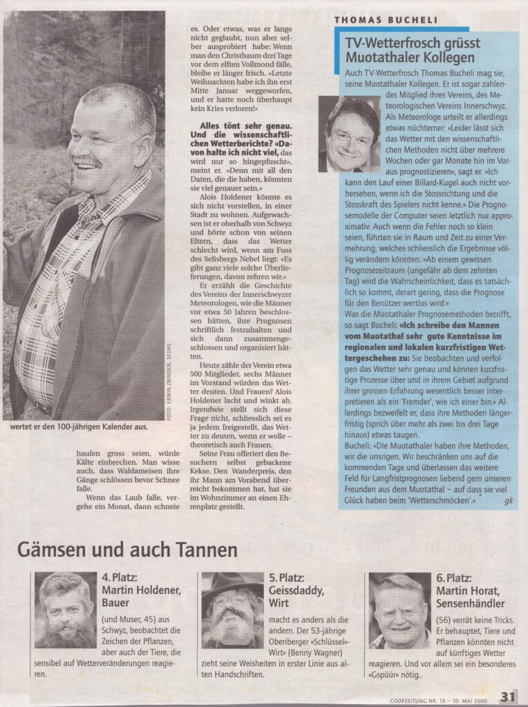 Reportage
Gabrielle Keller, Coop Zeitung, 2000, Ze132