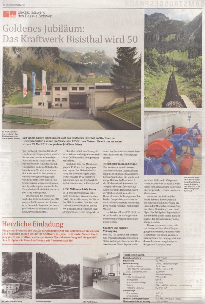 Goldenes Jubiläum
EBS, Bote der Urschweiz, 2012, Ze138