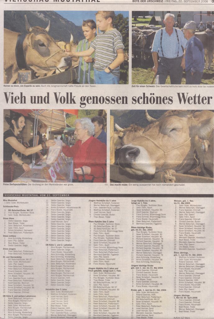 Viehmarkt Muotathal
Bote, Bote der Urschweiz, 2006, Ze148