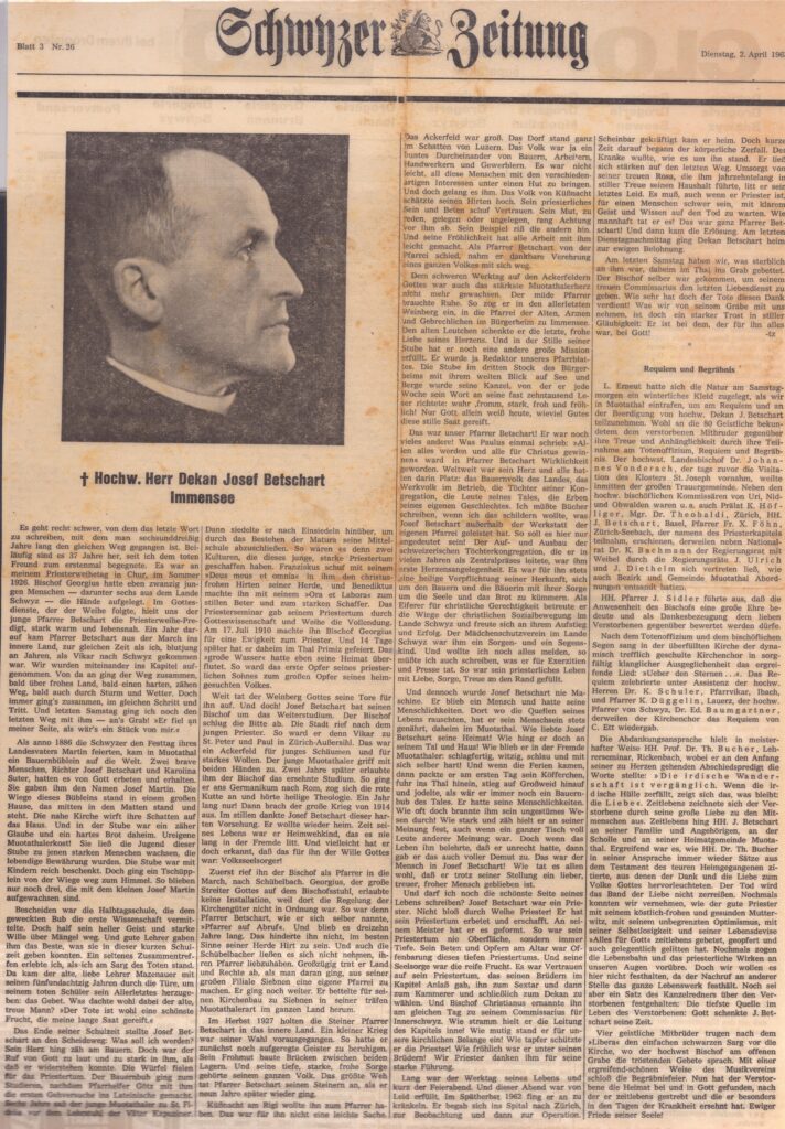 Muotathaler Priester
tz, Schwyzer Zeitung, 1963, Ze153