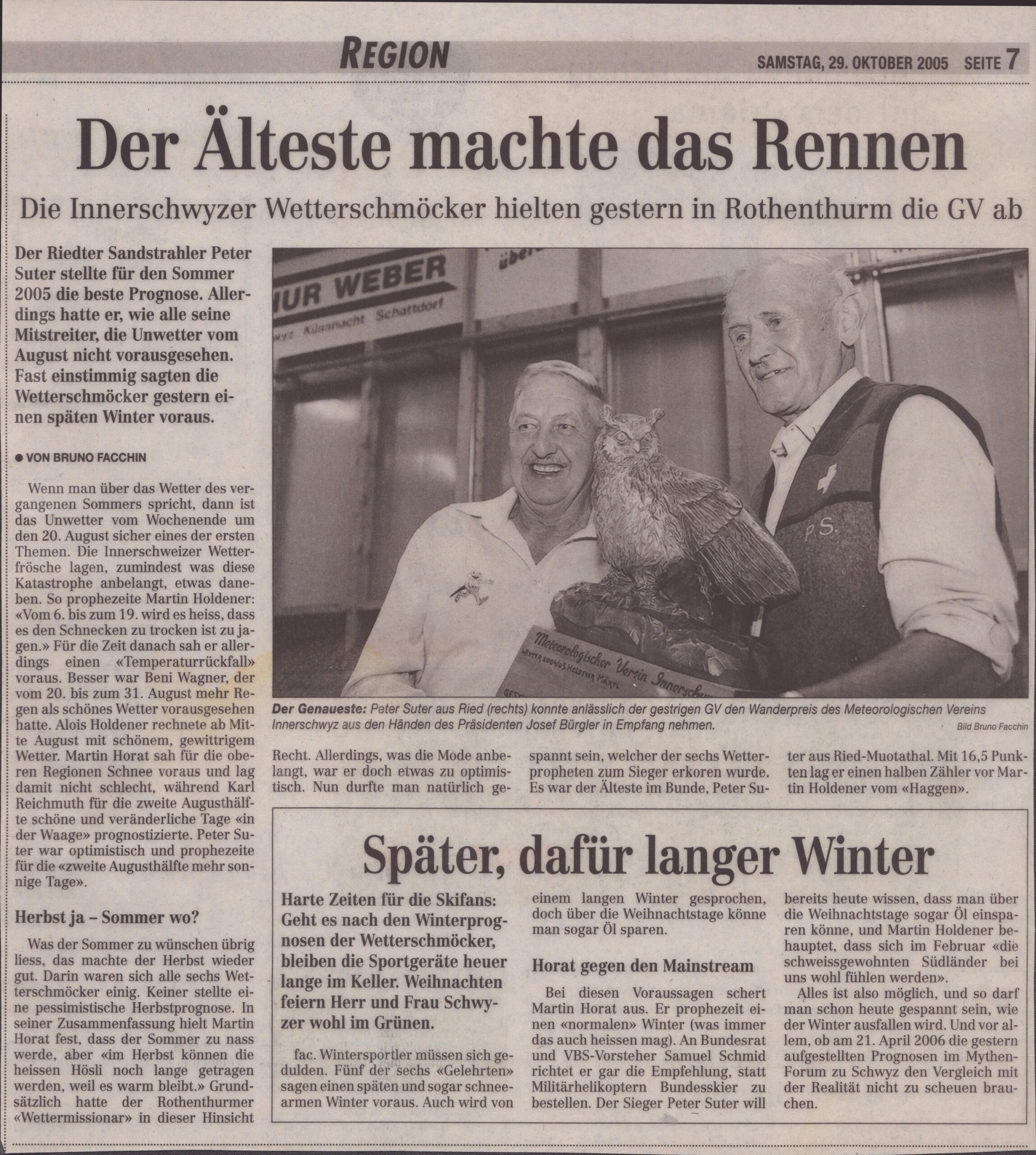 Peter Suter
Bruno Facchin, Bote der Urschweiz, 2005, Ze155