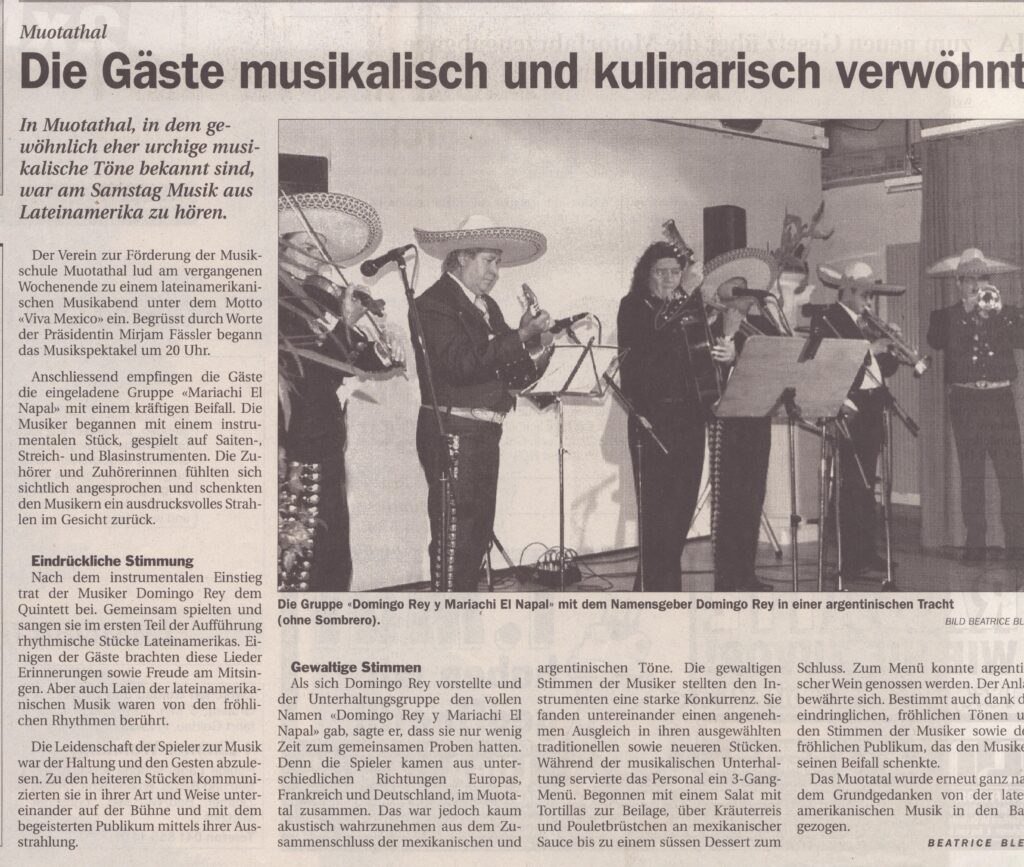 Domingo Rey
Beatrice Bless, Schwyzer Zeitung, 2003, Ze159