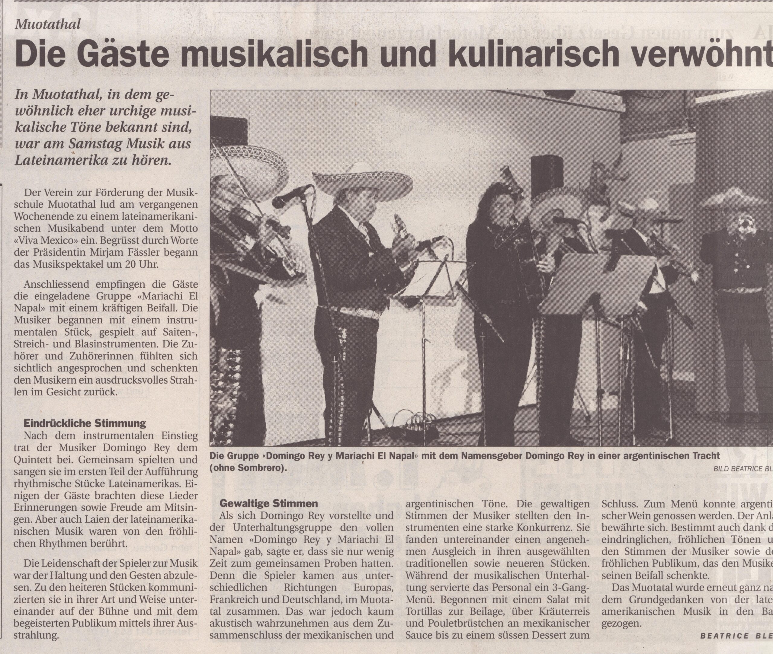 Domingo Rey
Beatrice Bless, Schwyzer Zeitung, 2003, Ze159