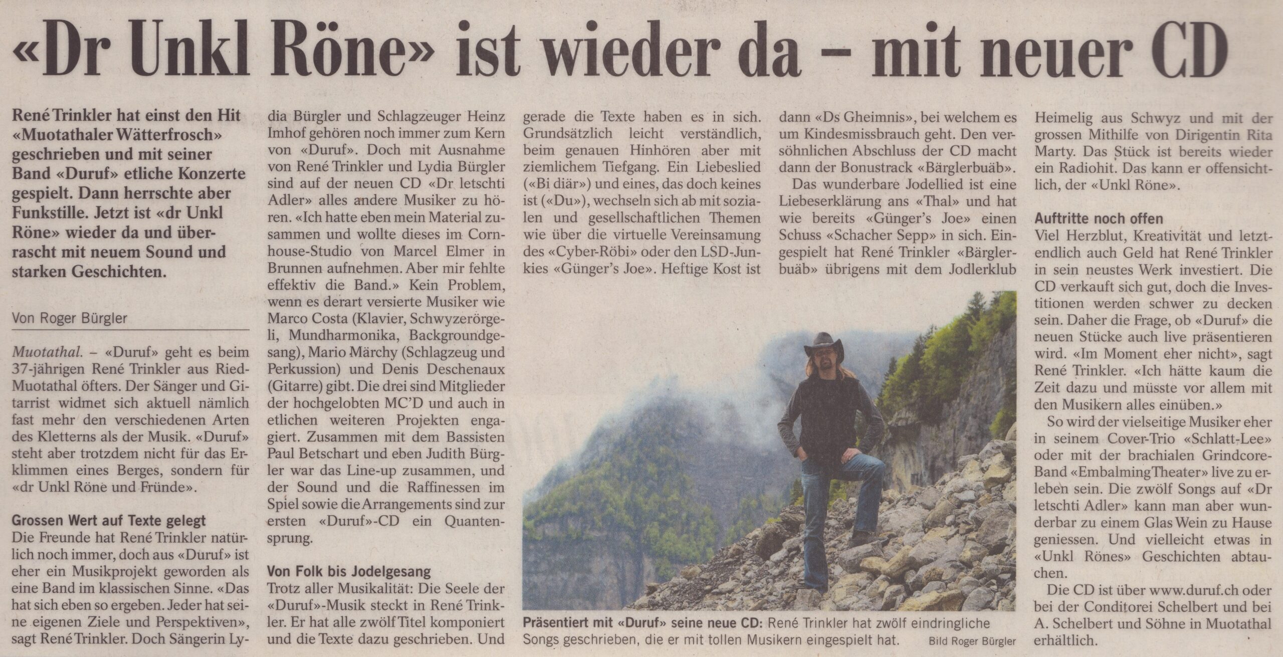 René Trinkler
Roger Bürgler, Bote der Urschweiz, Jahr nicht bekannt, Ze161