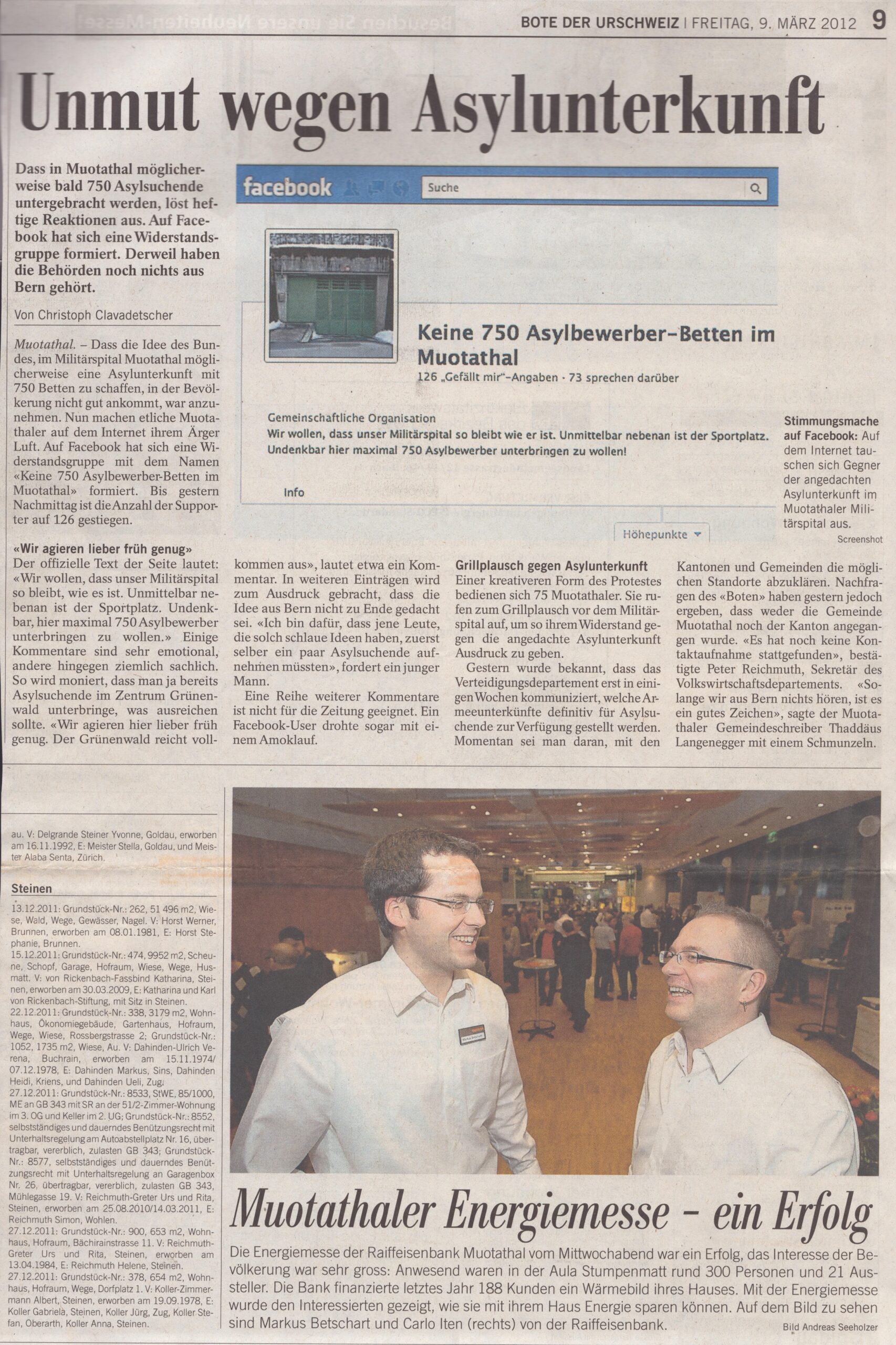 bei Militärspital
Christoph Clavadetscher, Bote der Urschweiz, 2012, Ze164