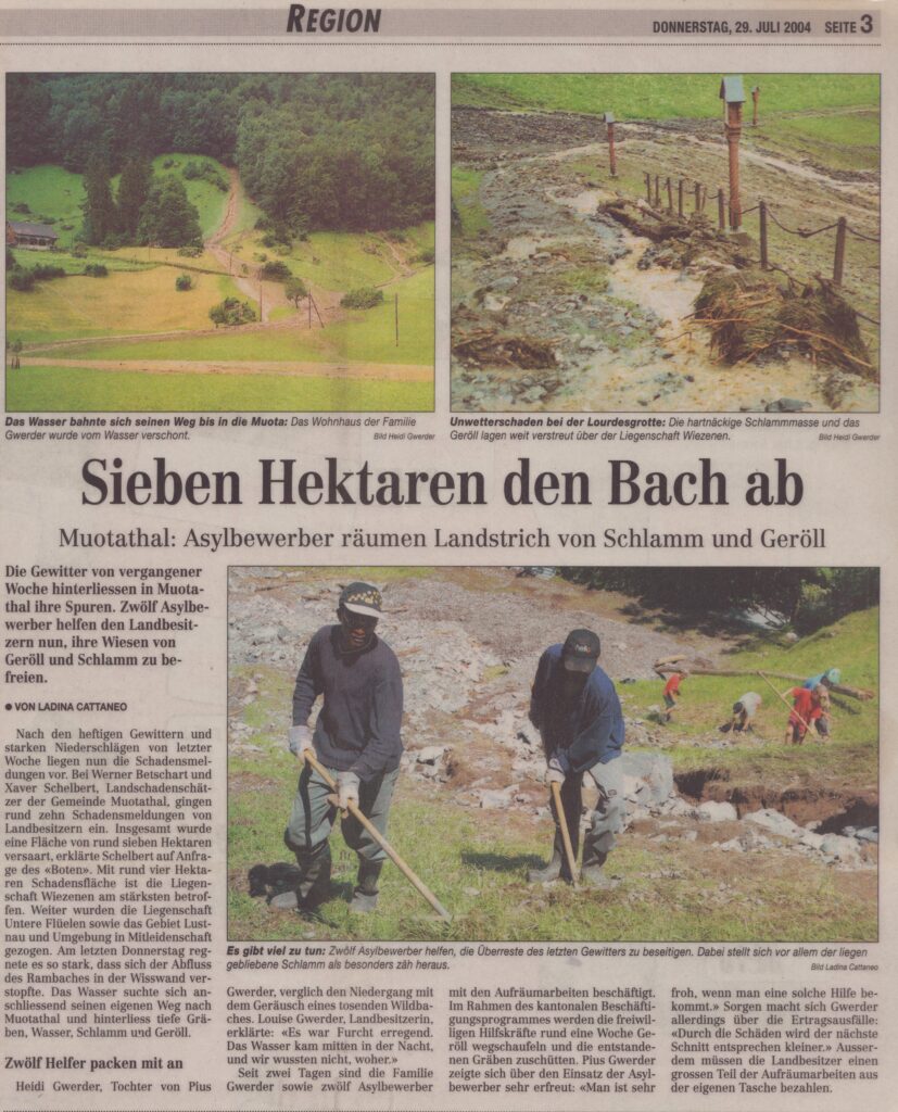 aufräumen
Ladina Cattaneo, Bote der Urschweiz, 2004, Ze171