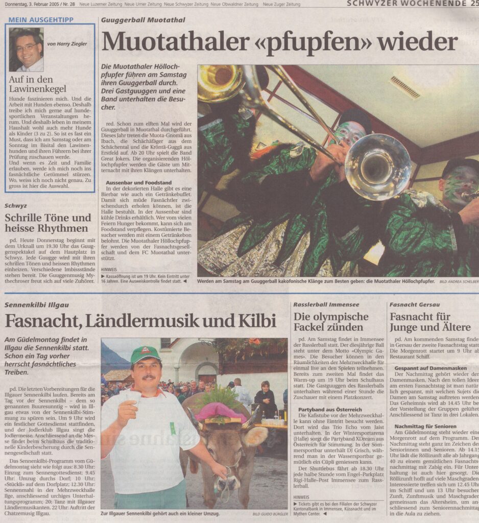 Guggenmusik Muotathal
red, Schwyzer Zeitung, 2005, Ze179