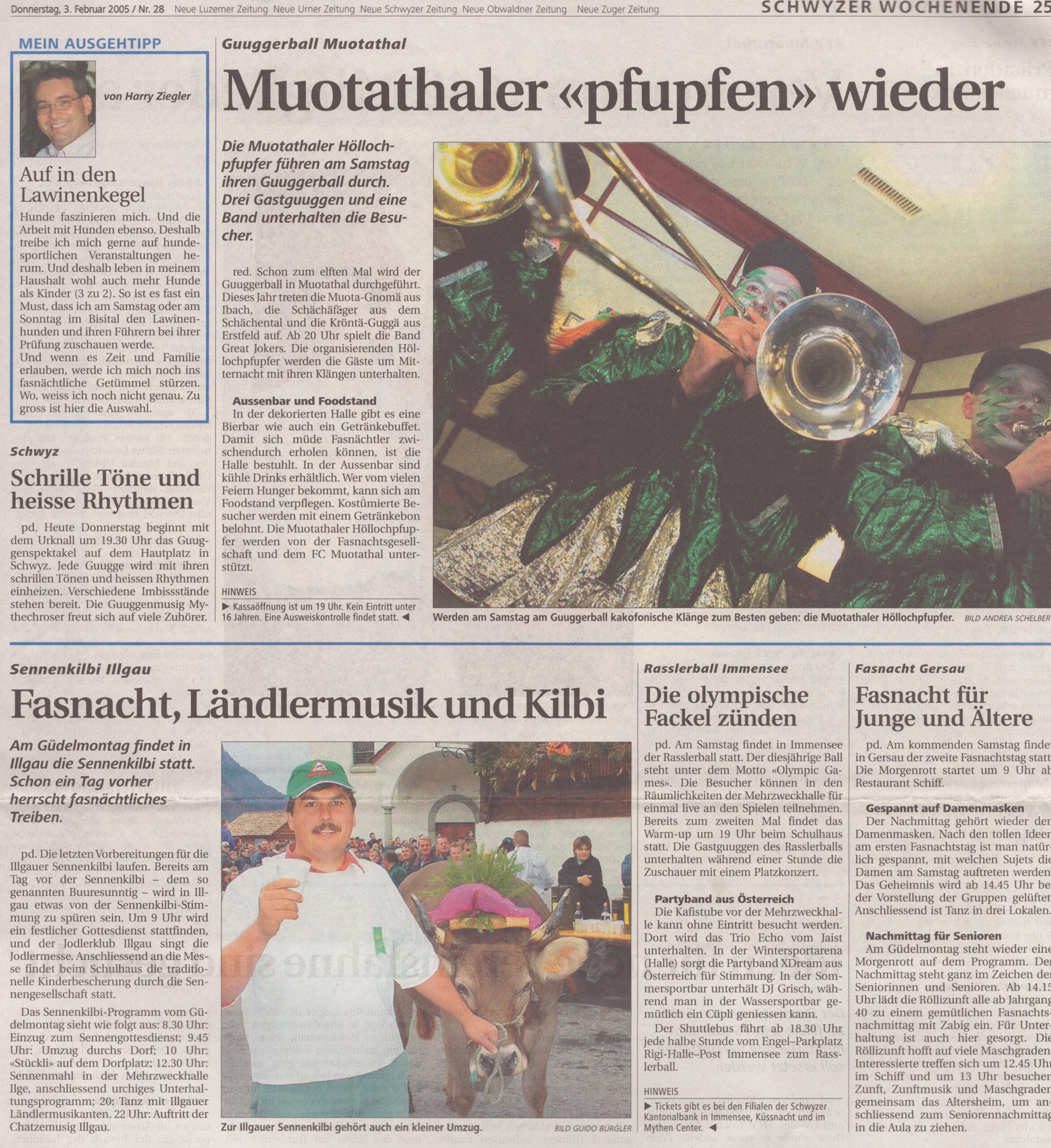 Guggenmusik Muotathal
red, Schwyzer Zeitung, 2005, Ze179