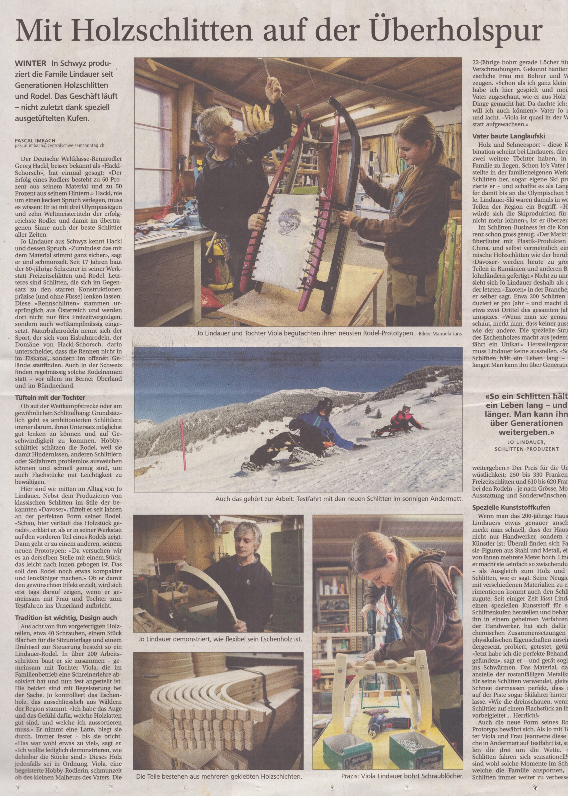 Lindauer Schlitten
Pascal Imbach, Schwyzer Zeitung, Jahr nicht bekannt, Ze181